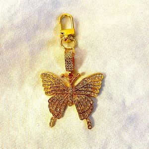 Large Golden Butterfly with Rhinestone Accents Key chain / Purse Charm
NWT